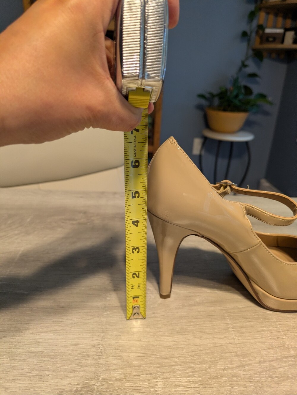Classic Nude Mary Jane High Heels - Picture 4 of 7